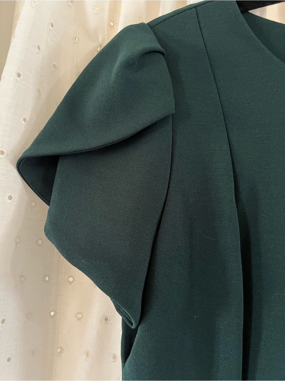 Calvin Klein Dark Teal Midi Dress with Flutter Sleeves - Picture 3 of 7